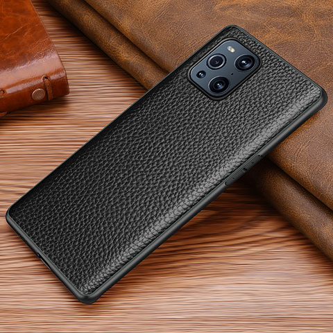 Coque Luxe Cuir Housse Etui DL1 pour Oppo Find X3 5G Noir