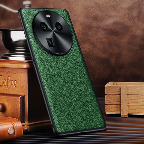 Coque Luxe Cuir Housse Etui DL1 pour Oppo Find X6 Pro 5G Vert