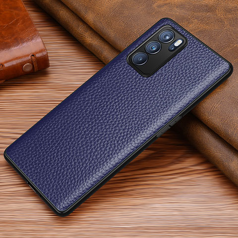 Coque Luxe Cuir Housse Etui DL1 pour Oppo Reno6 5G Bleu