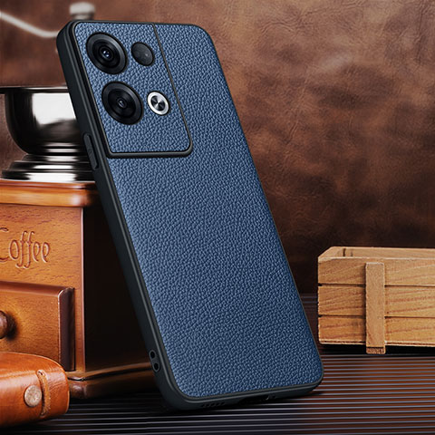 Coque Luxe Cuir Housse Etui DL1 pour Oppo Reno8 Pro 5G Bleu