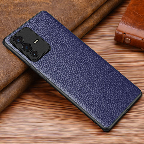 Coque Luxe Cuir Housse Etui DL1 pour Vivo V23 Pro 5G Bleu