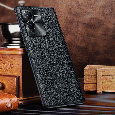 Coque Luxe Cuir Housse Etui DL1 pour Vivo V25 Pro 5G Noir