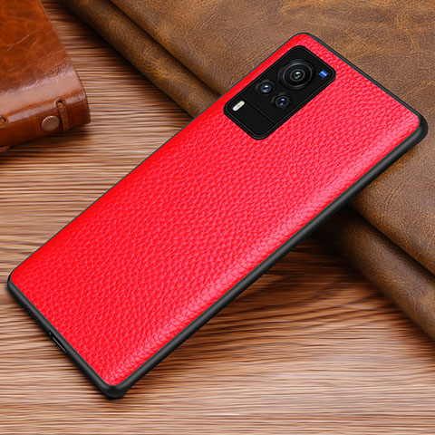 Coque Luxe Cuir Housse Etui DL1 pour Vivo X60 Pro 5G Rouge