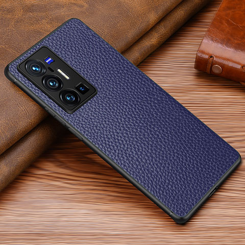 Coque Luxe Cuir Housse Etui DL1 pour Vivo X70 Pro+ Plus 5G Bleu