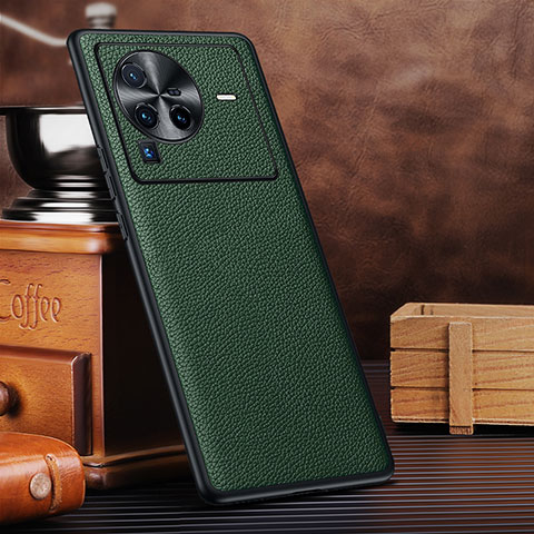 Coque Luxe Cuir Housse Etui DL1 pour Vivo X80 Pro 5G Vert