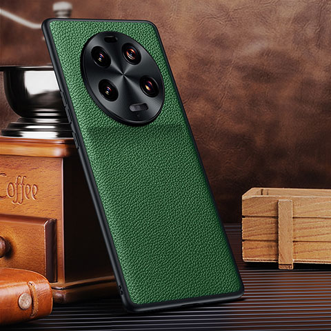 Coque Luxe Cuir Housse Etui DL1 pour Xiaomi Mi 13 Ultra 5G Vert