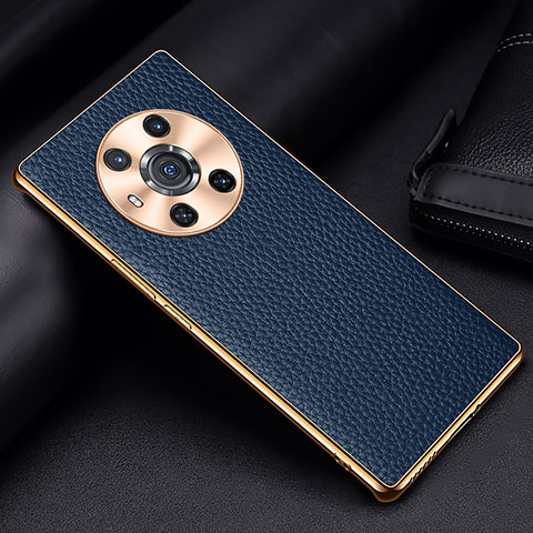 Coque Luxe Cuir Housse Etui DL2 pour Huawei Honor Magic3 5G Bleu