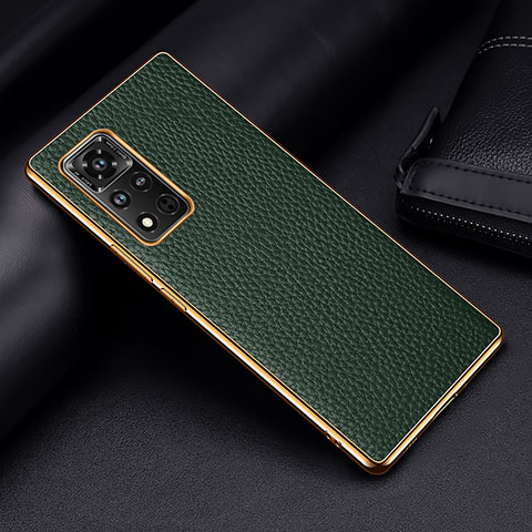 Coque Luxe Cuir Housse Etui DL2 pour Huawei Honor V40 5G Vert