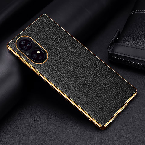 Coque Luxe Cuir Housse Etui DL2 pour Huawei P50e Noir