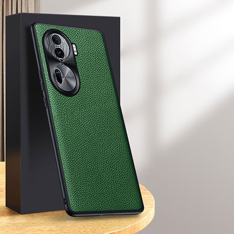 Coque Luxe Cuir Housse Etui DL2 pour Oppo Reno11 Pro 5G Vert