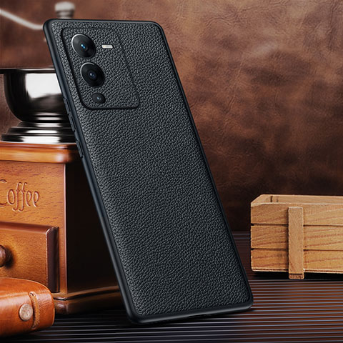 Coque Luxe Cuir Housse Etui DL2 pour Vivo V25 Pro 5G Noir