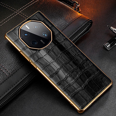 Coque Luxe Cuir Housse Etui DL3 pour Huawei Mate 50 RS Noir