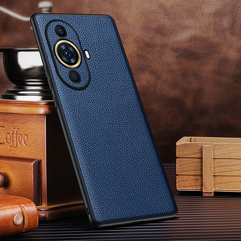 Coque Luxe Cuir Housse Etui DL3 pour Huawei Nova 11 Bleu