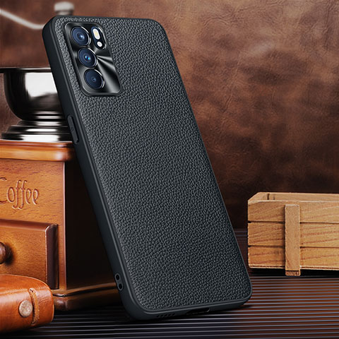 Coque Luxe Cuir Housse Etui DL3 pour Oppo Reno6 5G Noir