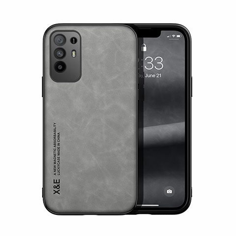 Coque Luxe Cuir Housse Etui DY1 pour Oppo F19 Pro+ Plus 5G Gris