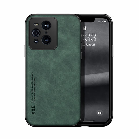 Coque Luxe Cuir Housse Etui DY1 pour Oppo Find X3 Pro 5G Vert