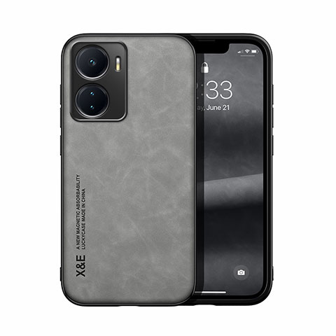 Coque Luxe Cuir Housse Etui DY1 pour Vivo Y16 Gris