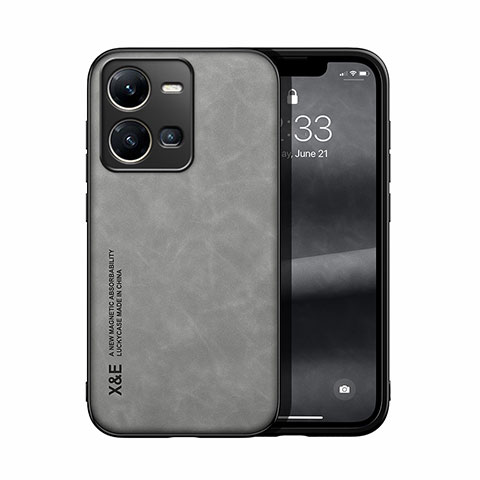 Coque Luxe Cuir Housse Etui DY1 pour Vivo Y35 4G Gris