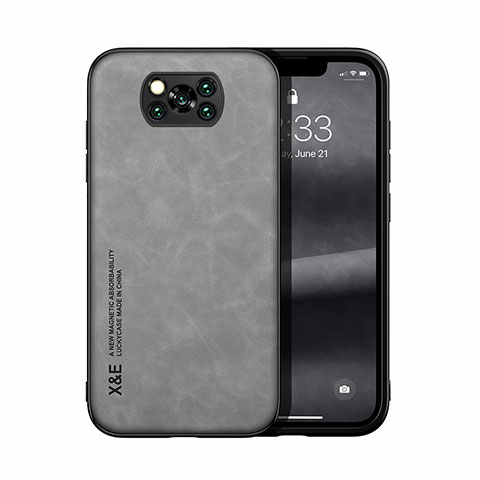 Coque Luxe Cuir Housse Etui DY1 pour Xiaomi Poco X3 NFC Gris