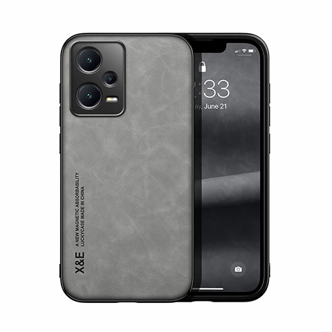 Coque Luxe Cuir Housse Etui DY1 pour Xiaomi Redmi Note 12 Explorer Gris