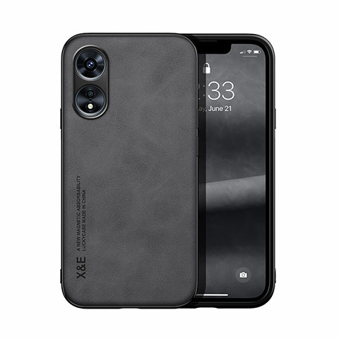 Coque Luxe Cuir Housse Etui DY2 pour Oppo A58x 5G Noir