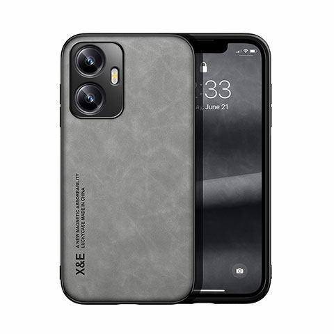 Coque Luxe Cuir Housse Etui DY2 pour Realme Narzo N55 Gris