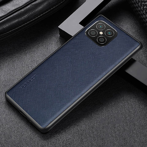 Coque Luxe Cuir Housse Etui GS1 pour Huawei Nova 8 SE 4G Bleu