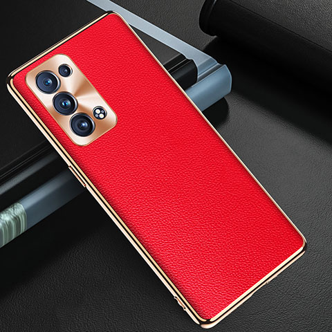 Coque Luxe Cuir Housse Etui GS1 pour Oppo Reno6 Pro 5G Rouge