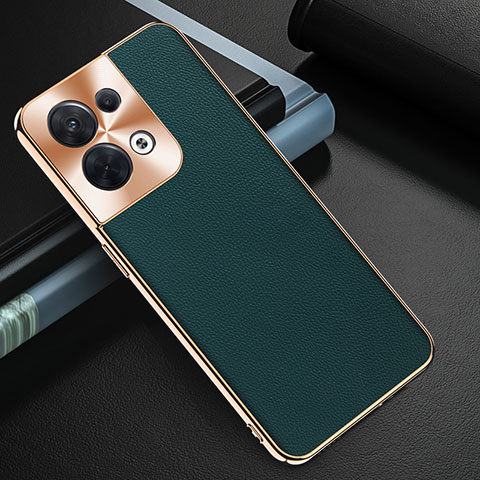 Coque Luxe Cuir Housse Etui GS1 pour Oppo Reno8 5G Vert