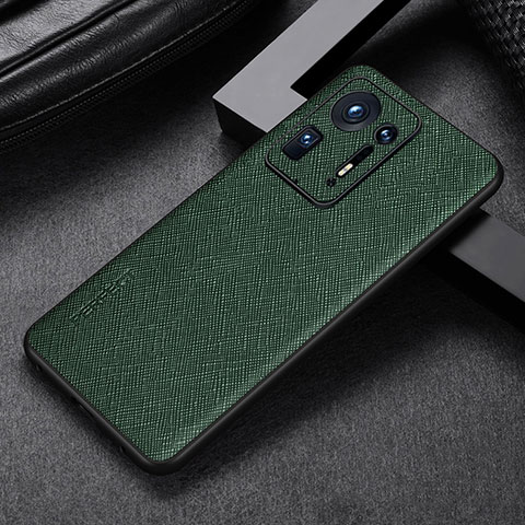 Coque Luxe Cuir Housse Etui GS1 pour Xiaomi Mi Mix 4 5G Vert