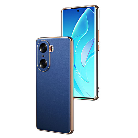 Coque Luxe Cuir Housse Etui GS2 pour Huawei Honor 60 Pro 5G Bleu