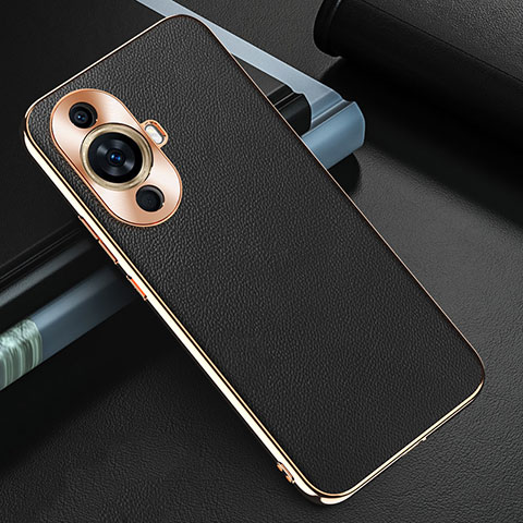 Coque Luxe Cuir Housse Etui GS3 pour Huawei Nova 11 Noir