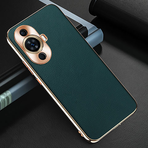 Coque Luxe Cuir Housse Etui GS3 pour Huawei Nova 11 Pro Vert