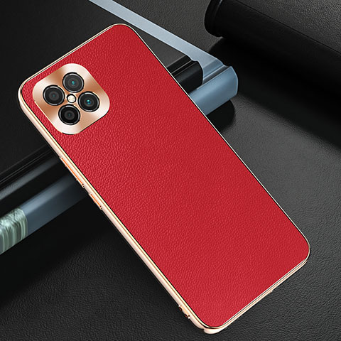 Coque Luxe Cuir Housse Etui GS3 pour Huawei Nova 8 SE 4G Rouge