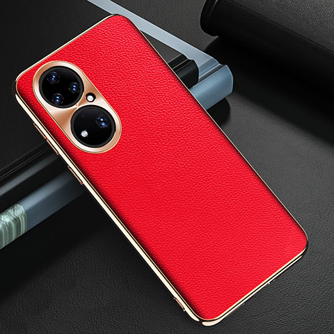 Coque Luxe Cuir Housse Etui GS3 pour Huawei P50 Rouge