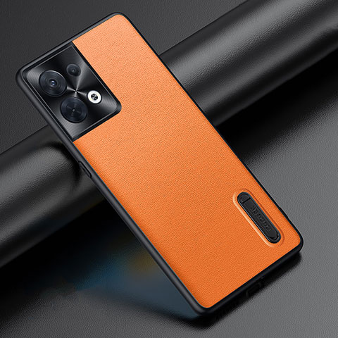 Coque Luxe Cuir Housse Etui JB1 pour Oppo Reno9 5G Orange