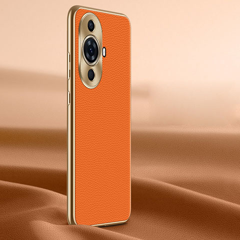 Coque Luxe Cuir Housse Etui JB2 pour Huawei Nova 11 Orange