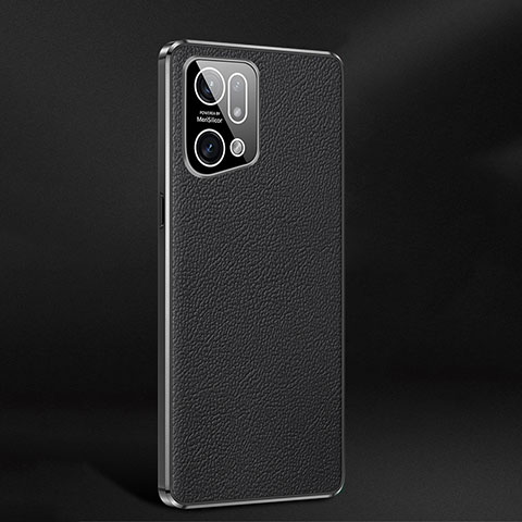 Coque Luxe Cuir Housse Etui JB2 pour Oppo Find X5 5G Noir