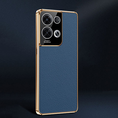 Coque Luxe Cuir Housse Etui JB2 pour Oppo Reno8 Pro 5G Bleu