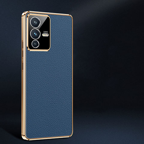 Coque Luxe Cuir Housse Etui JB2 pour Vivo V23 Pro 5G Bleu