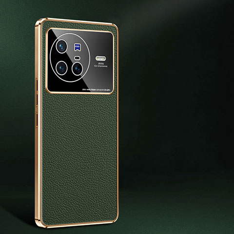 Coque Luxe Cuir Housse Etui JB2 pour Vivo X80 5G Vert