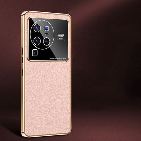 Coque Luxe Cuir Housse Etui JB2 pour Vivo X80 Pro 5G Rose