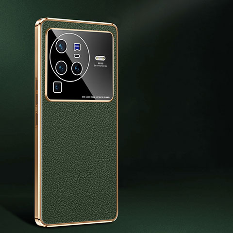 Coque Luxe Cuir Housse Etui JB2 pour Vivo X80 Pro 5G Vert