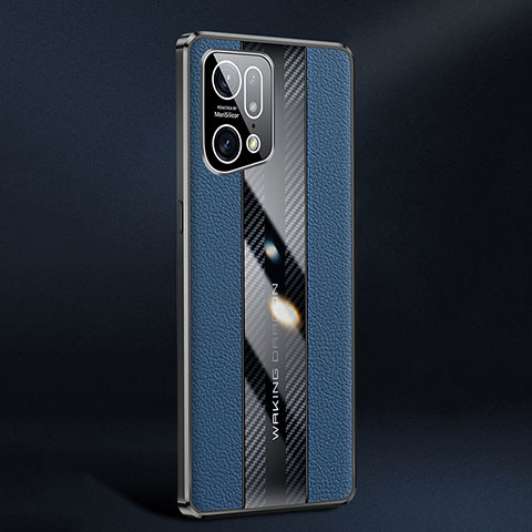 Coque Luxe Cuir Housse Etui JB3 pour Oppo Find X5 Pro 5G Bleu