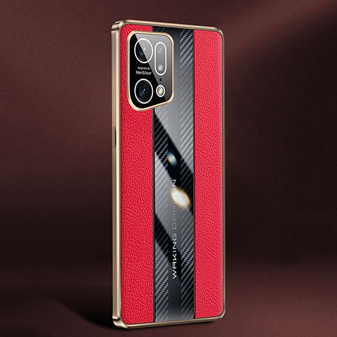 Coque Luxe Cuir Housse Etui JB3 pour Oppo Find X5 Pro 5G Rouge