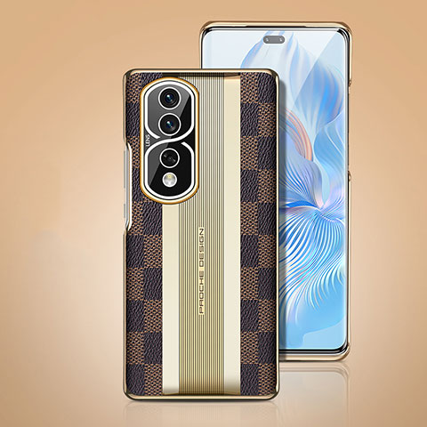 Coque Luxe Cuir Housse Etui JB4 pour Huawei Honor 80 Pro Flat 5G Marron