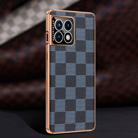 Coque Luxe Cuir Housse Etui JB4 pour OnePlus 10 Pro 5G Bleu