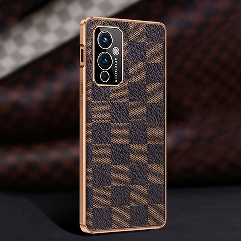 Coque Luxe Cuir Housse Etui JB4 pour OnePlus 9 5G Marron