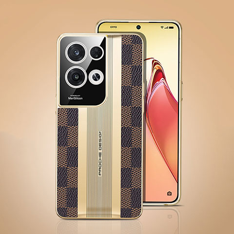 Coque Luxe Cuir Housse Etui JB4 pour Oppo Reno8 Pro+ Plus 5G Marron