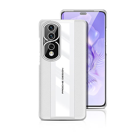 Coque Luxe Cuir Housse Etui JB5 pour Huawei Honor 80 Pro 5G Blanc